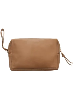 Online Carolina Abby Make Up Bag Tan Soft Leather