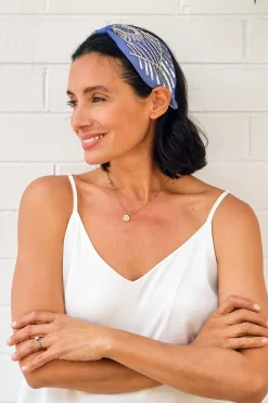 Clearance Carolina Abella Embellished Headband Cobalt Blue