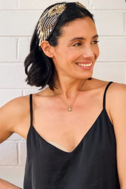 Best Sale Carolina Abella Embellished Headband Charcoal