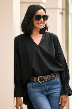 Clearance Carolina Alessandra Long Sleeve Top Black