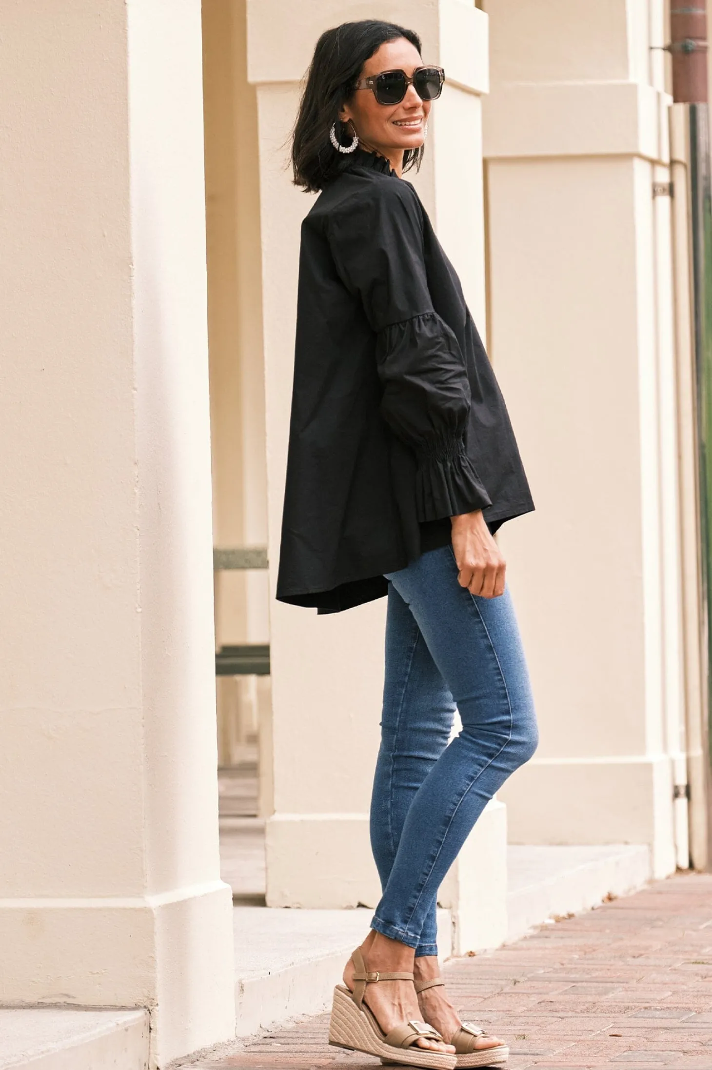 Clearance Carolina Alessandra Long Sleeve Top Black