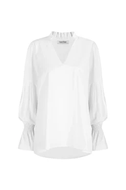 Shop Carolina Alessandra Long Sleeve Top White
