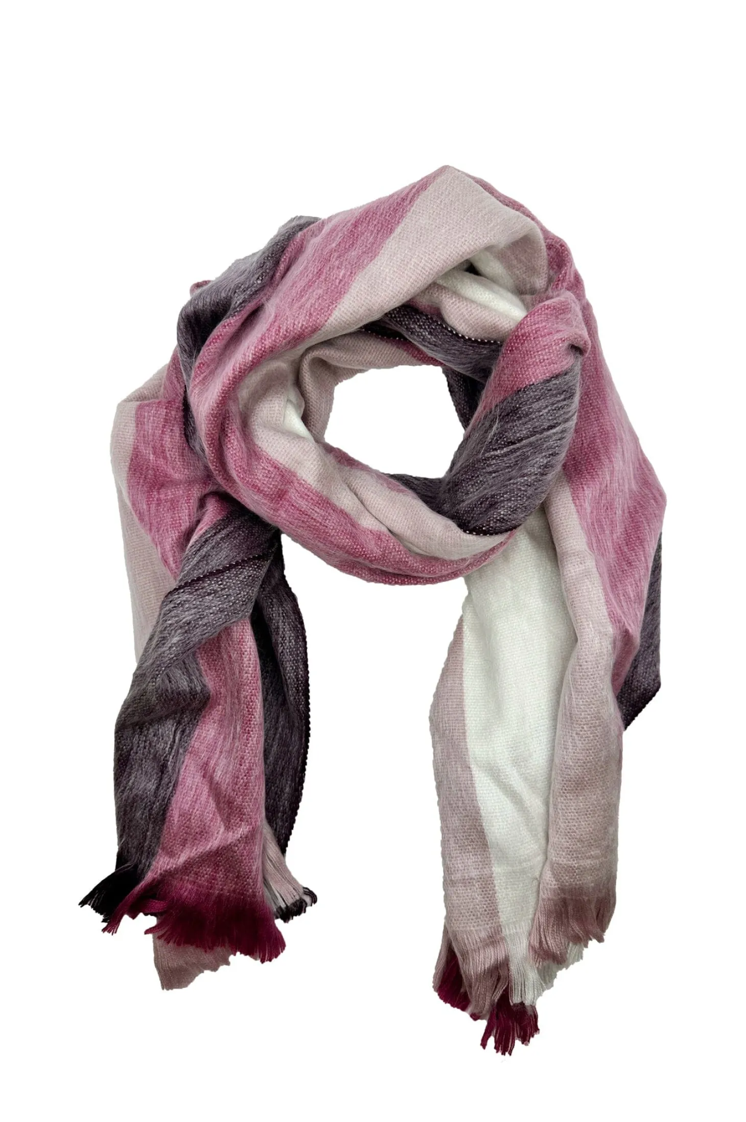 New Carolina Alpaca Wrap Striped Multi Colour Dusk