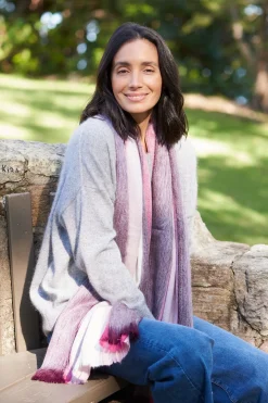 New Carolina Alpaca Wrap Striped Multi Colour Dusk
