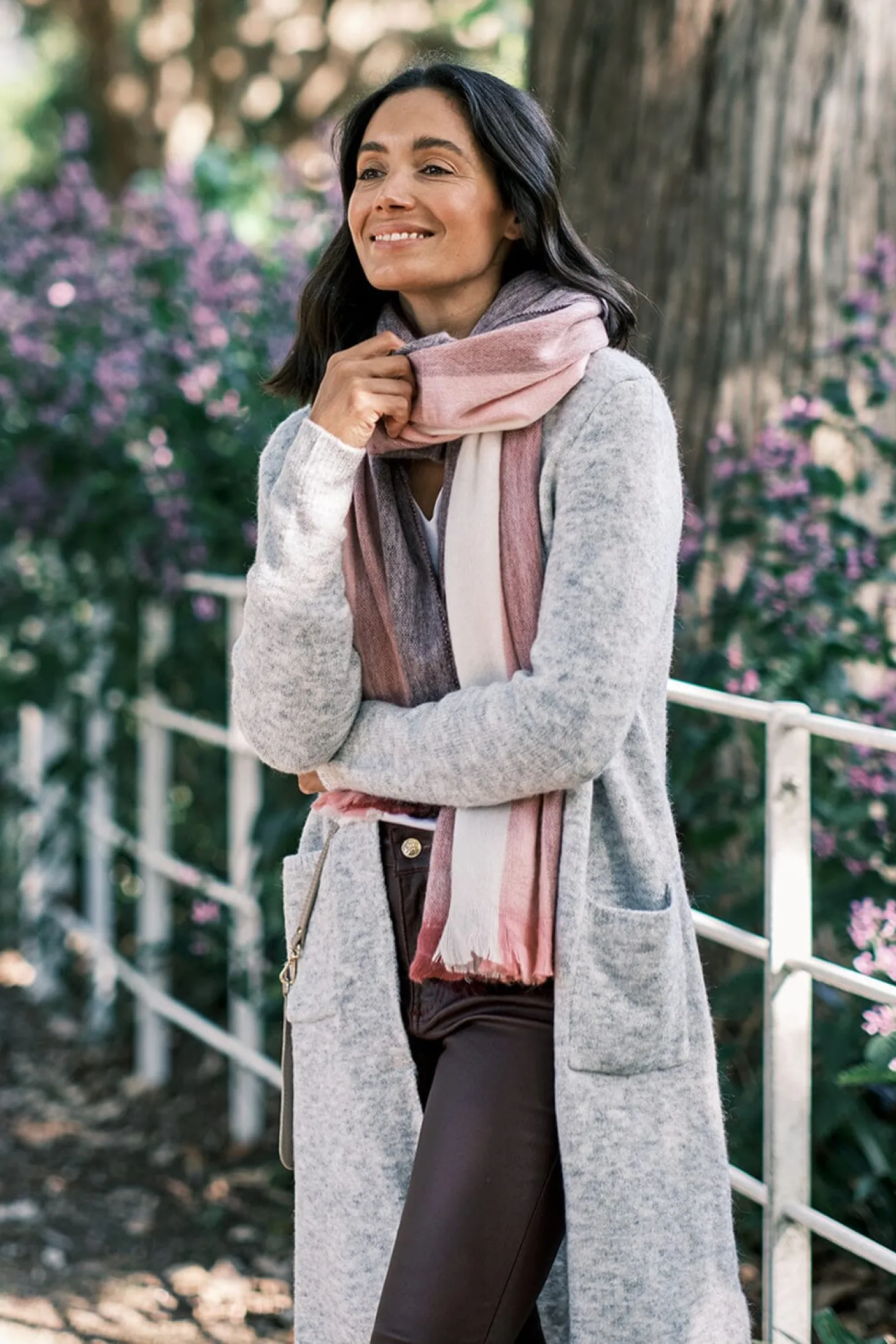 New Carolina Alpaca Wrap Striped Multi Colour Dusk