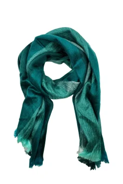 Fashion Carolina Alpaca Wrap Striped Multi Colour Forest Green