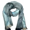 Clearance Carolina Alpaca Wrap Striped Multi Colour Light Blue