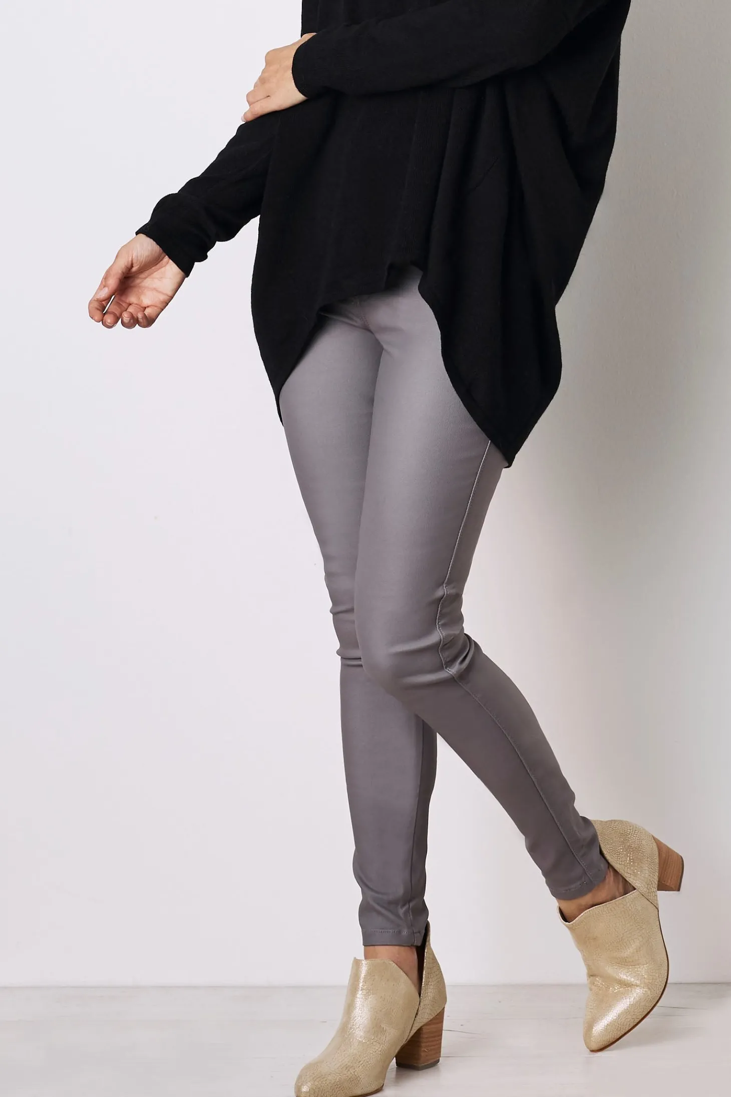 Sale Carolina Amber Coated Skinny Jeans Grey