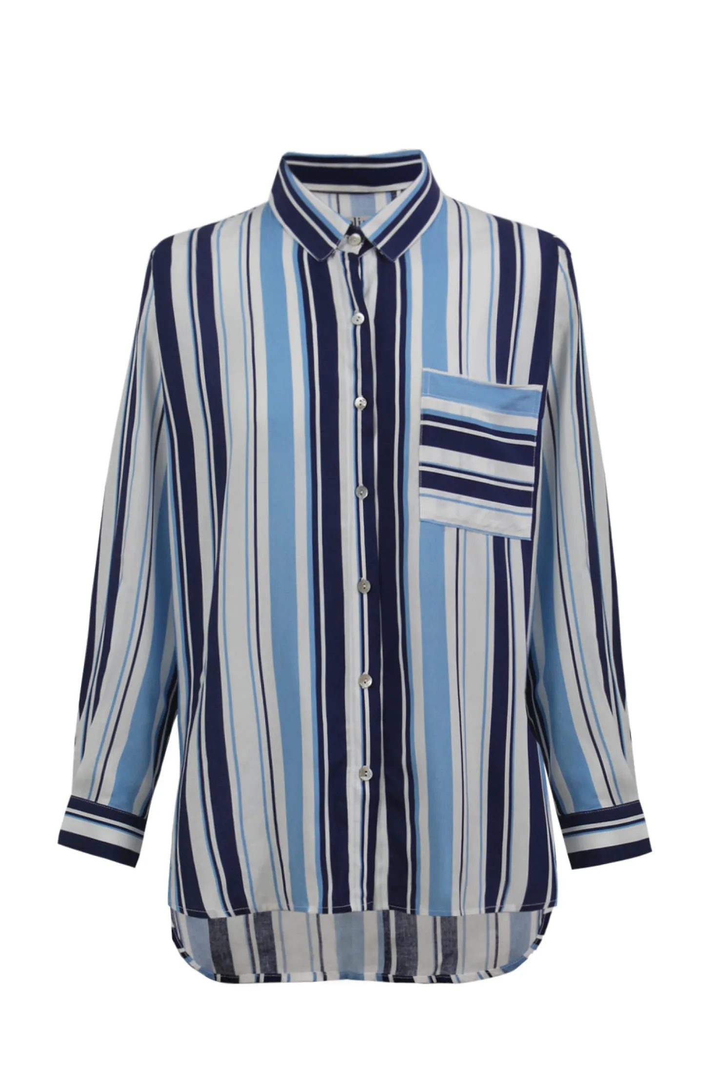 New Carolina Amy Stripe Long Sleeve Collared Shirt