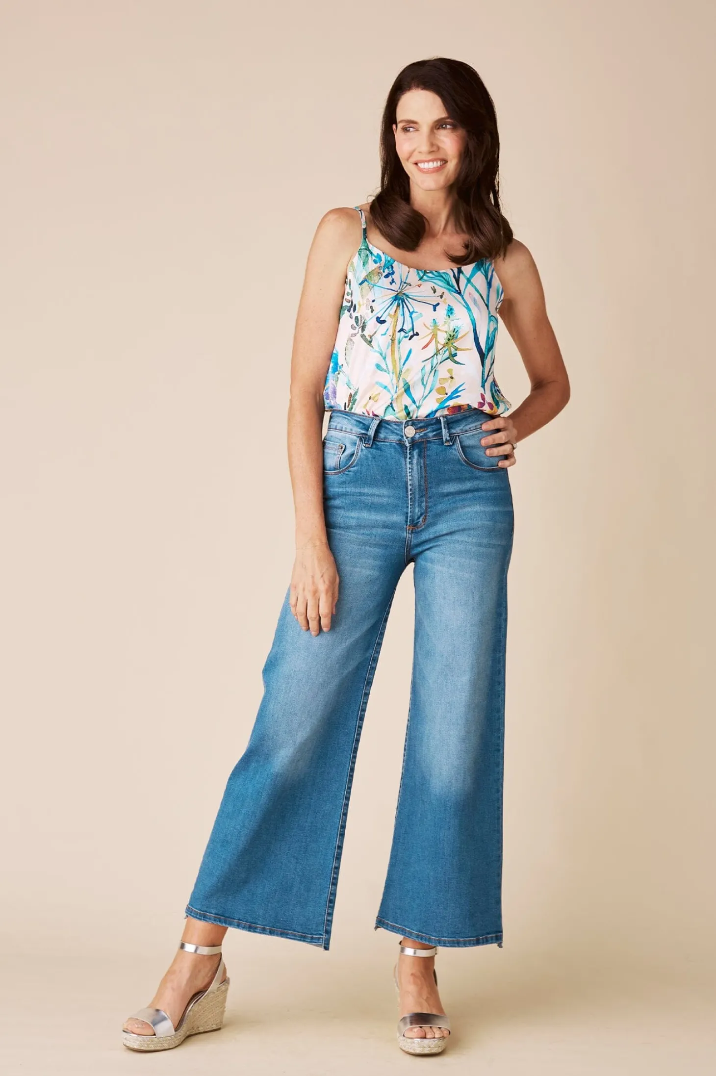 Discount Carolina Ana Camisole Top Ariella Print Ivory