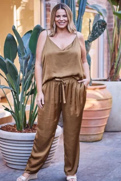 New Carolina Ana Camisole Top Khaki with V Neck