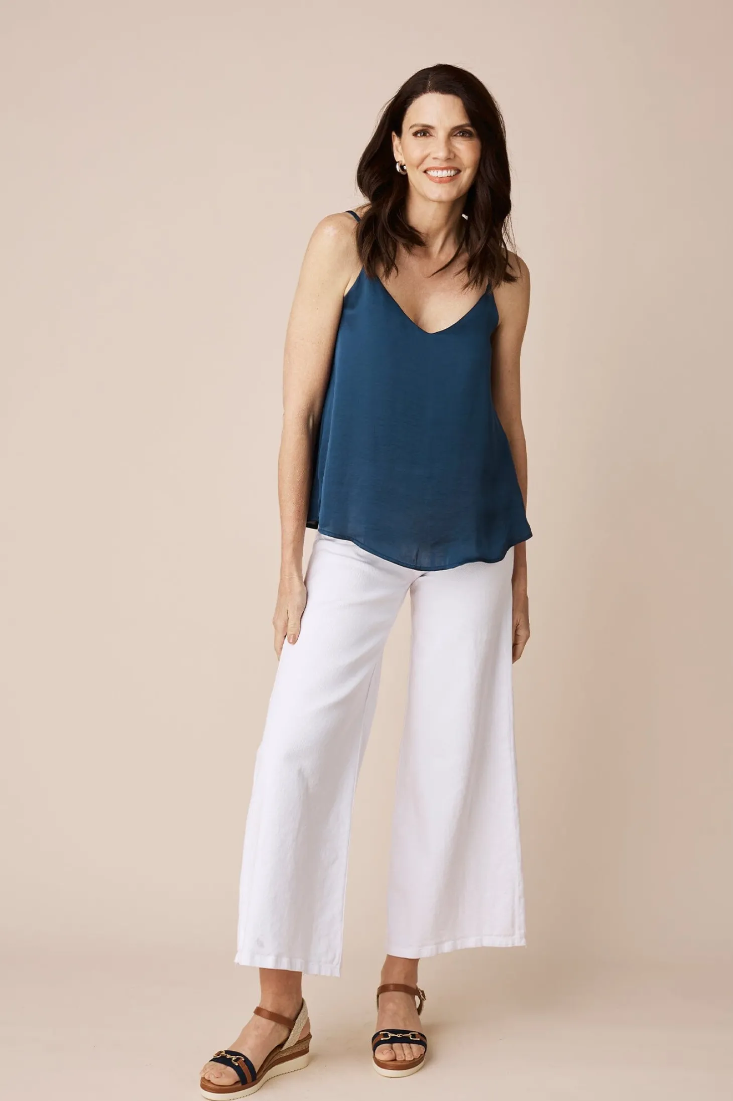 Cheap Carolina Ana Camisole Top Navy with V Neck