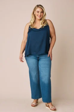 Cheap Carolina Ana Camisole Top Navy with V Neck