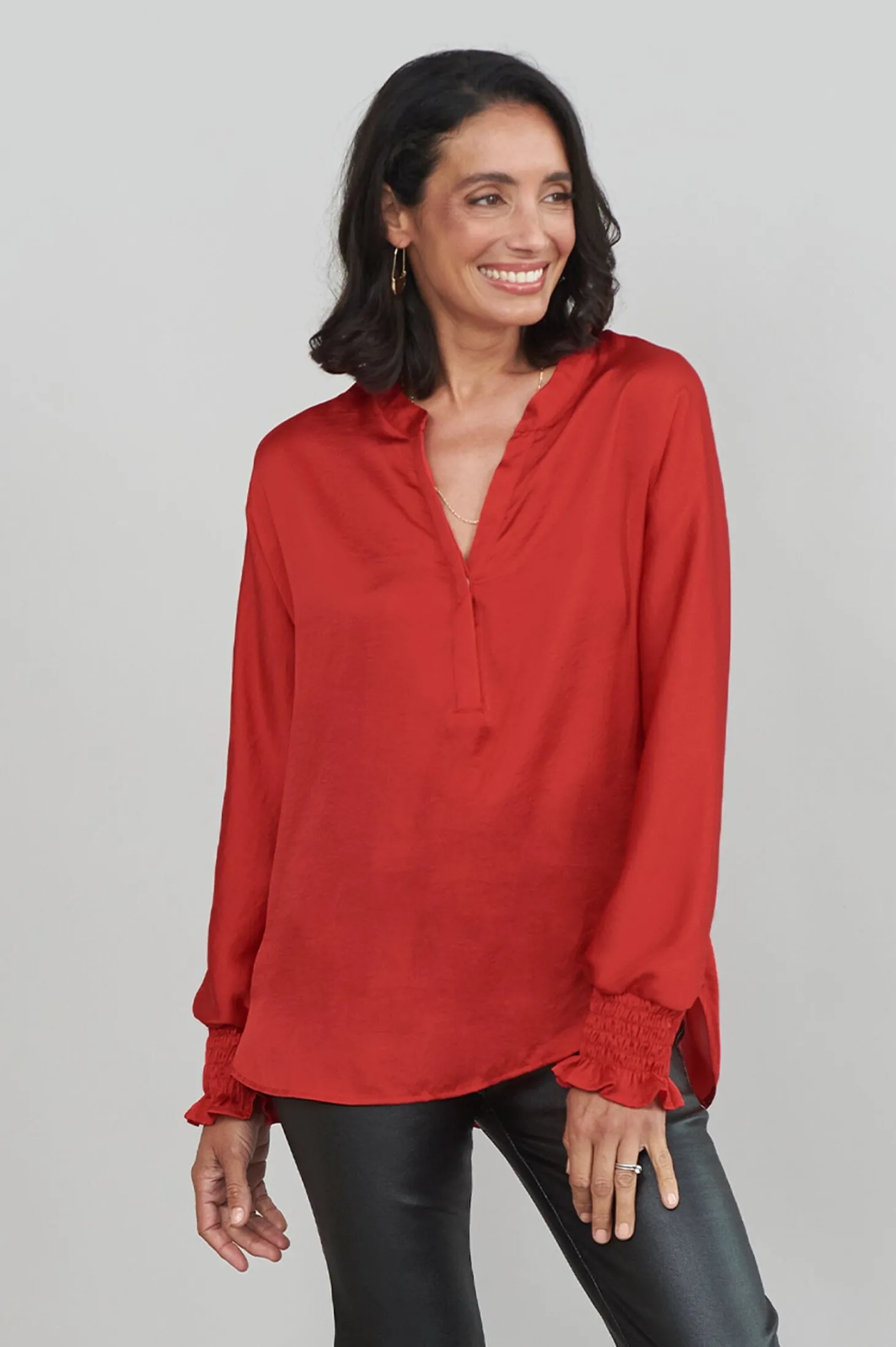 Discount Carolina Angelina Long Sleeve Top Red