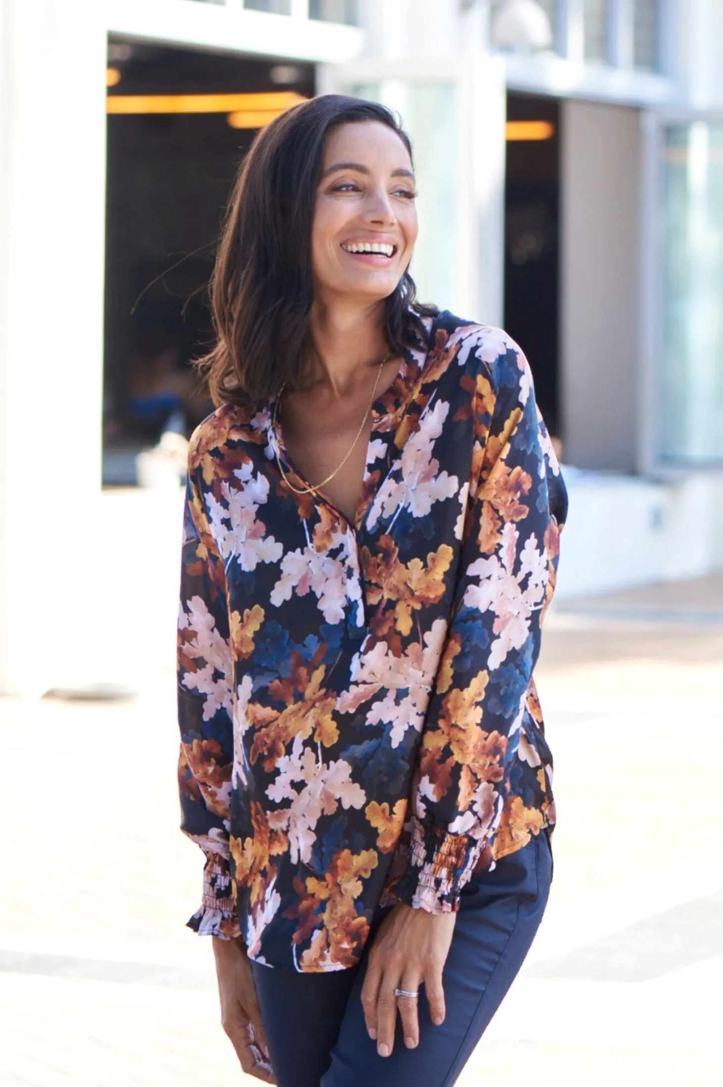 Best Carolina Angelina Long Sleeve Top Cassia Print