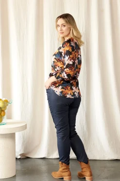 Best Carolina Angelina Long Sleeve Top Cassia Print