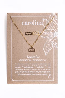 Best Carolina Aquarius Zodiac Necklace & Earring Set