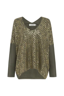 Sale Carolina Araya Animal Print Jumper Olive