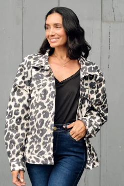 New Carolina Ava Animal Print Jacket Cream