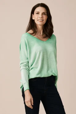 Discount Carolina Avery V-Neck Jumper Green