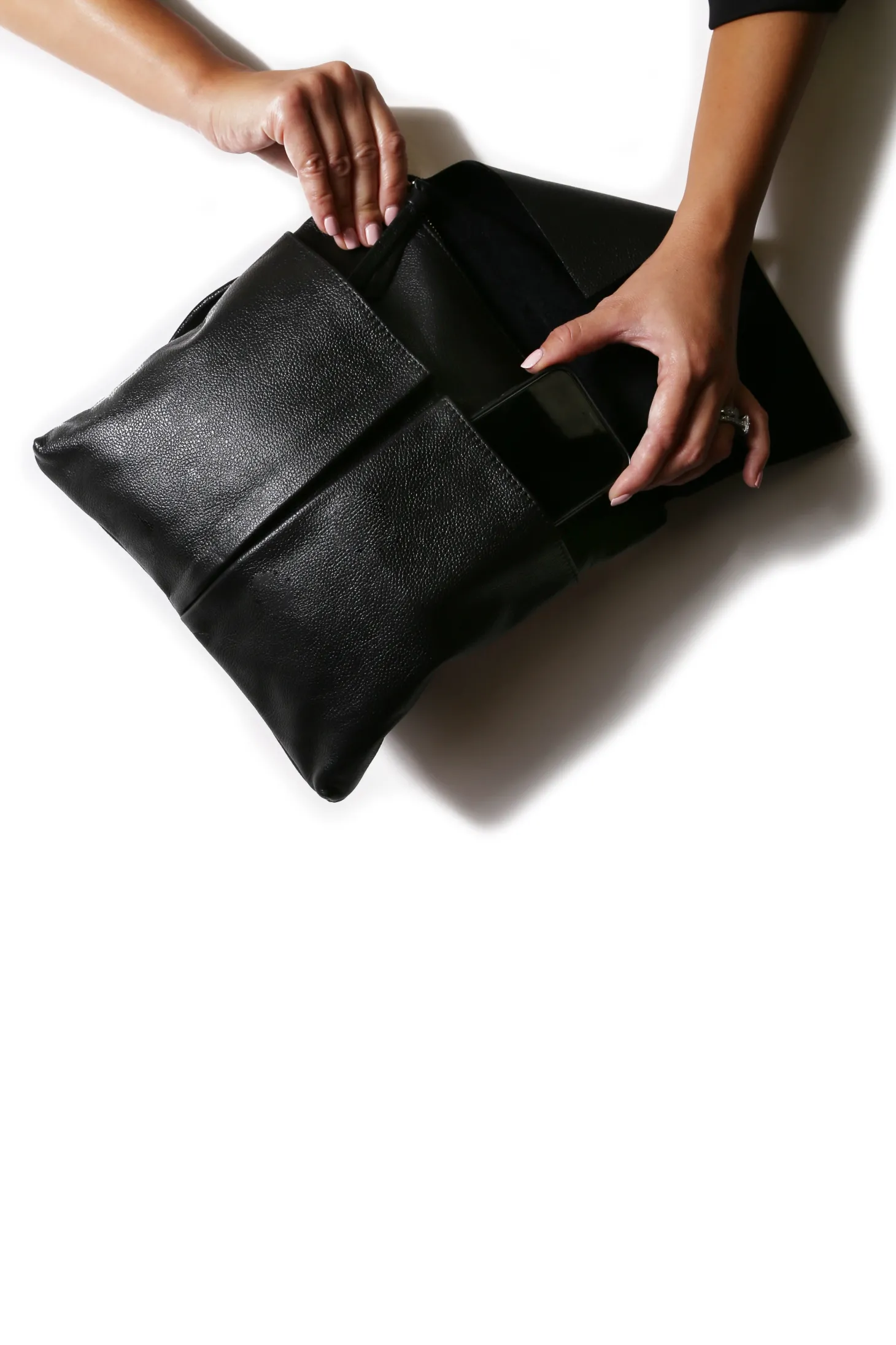 Store Carolina Barcelona Leather Handbag Black Soft Leather