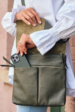 Online Carolina Barcelona Leather Handbag Olive Soft Leather