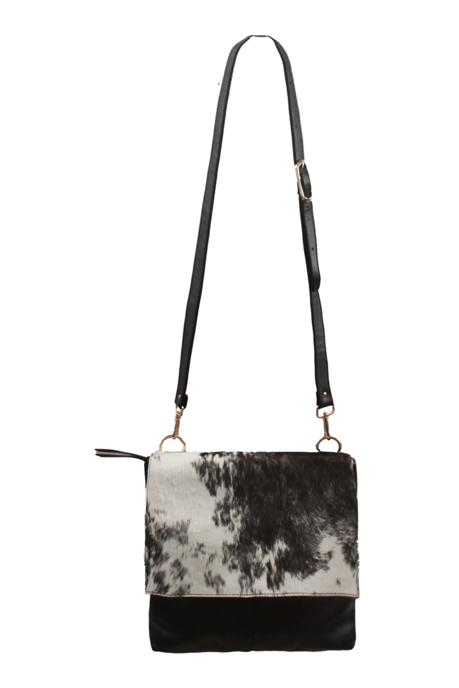 Hot Carolina Barcelona Leather Handbag Black and White Cowhide