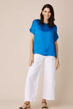 New Carolina Bianca Short Sleeve Top Cobalt