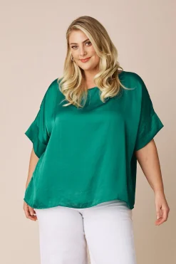 Online Carolina Bianca Short Sleeve Top Emerald