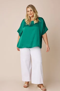 Online Carolina Bianca Short Sleeve Top Emerald