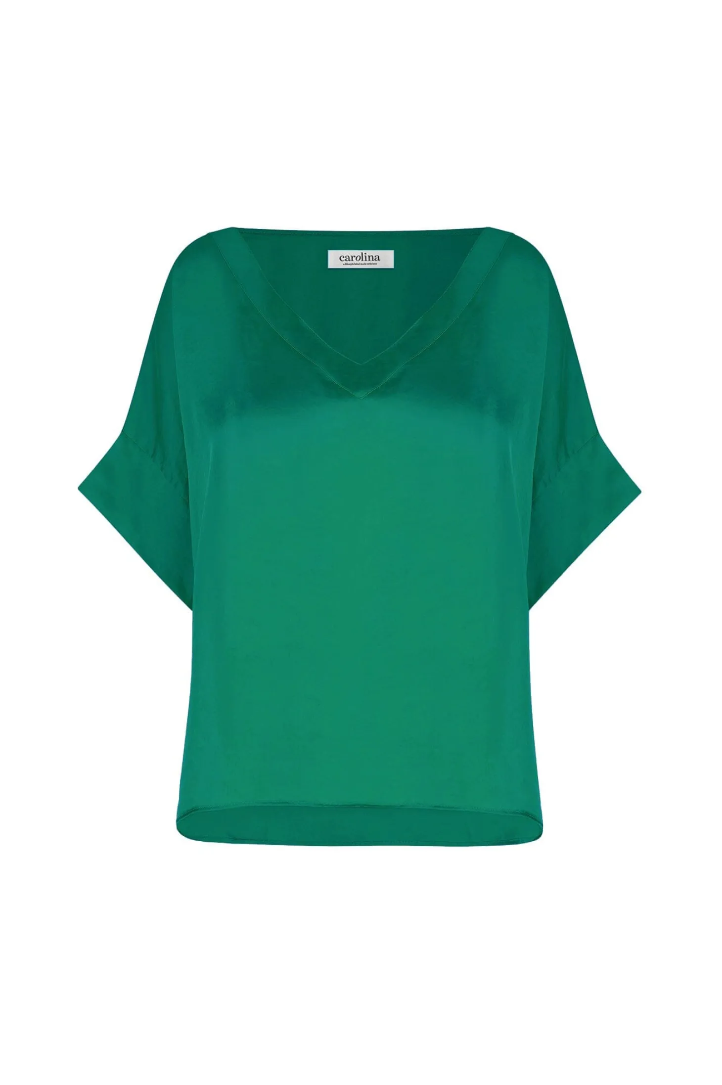 Cheap Carolina Bianca Short Sleeve Top Emerald with V Neck