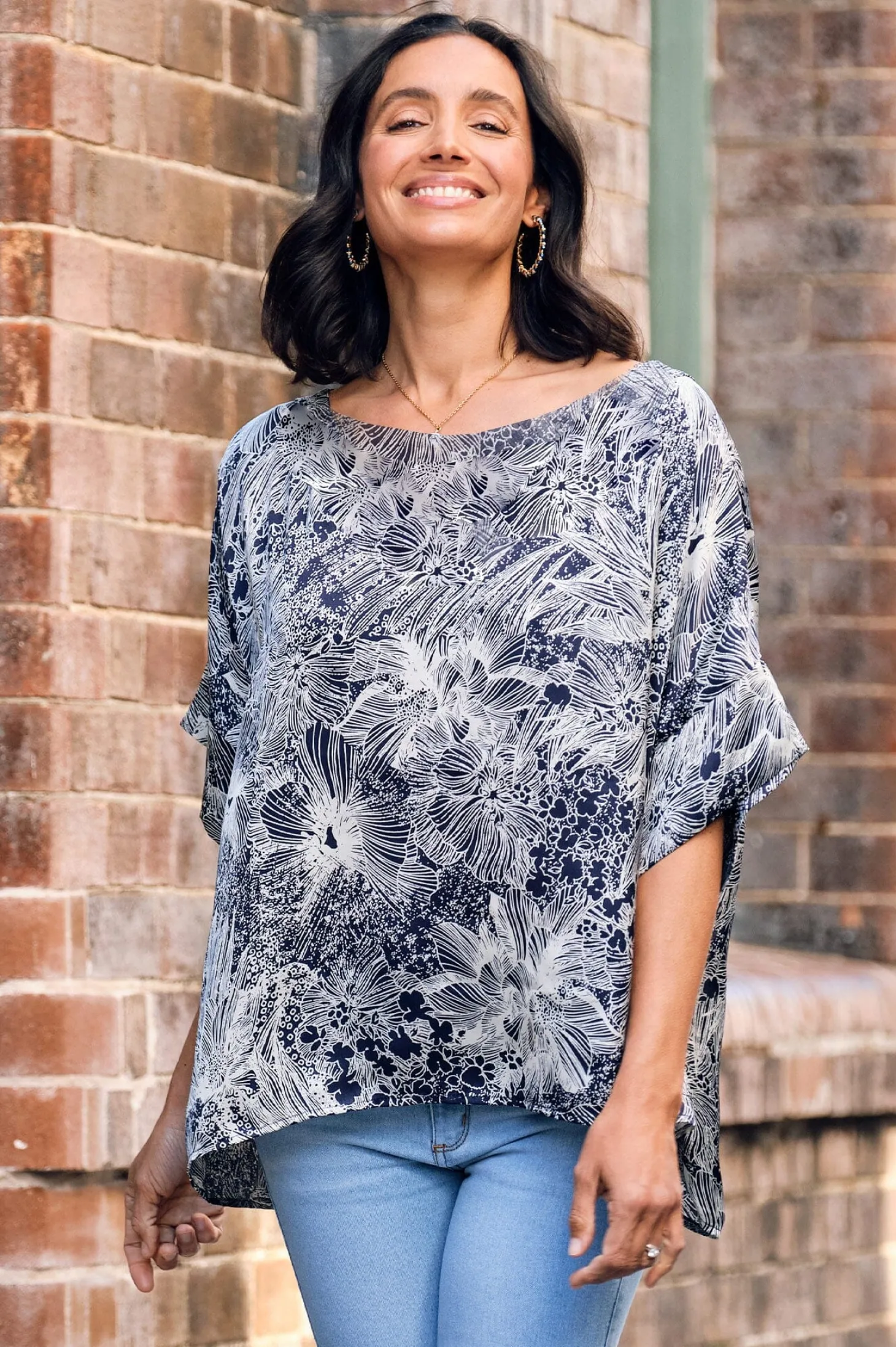 Shop Carolina Bianca Short Sleeve Top Jordyn Print