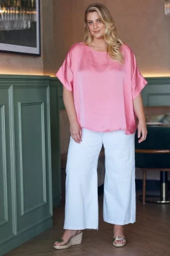 Discount Carolina Bianca Short Sleeve Top Pink