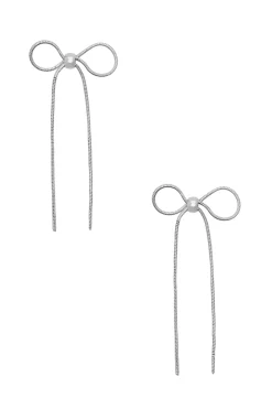 Hot Carolina Bow Earrings Silver