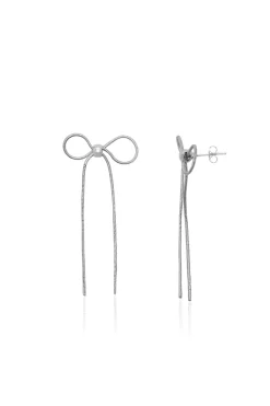 Hot Carolina Bow Earrings Silver