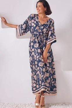 Discount Carolina Bridgett Floral Dress Navy