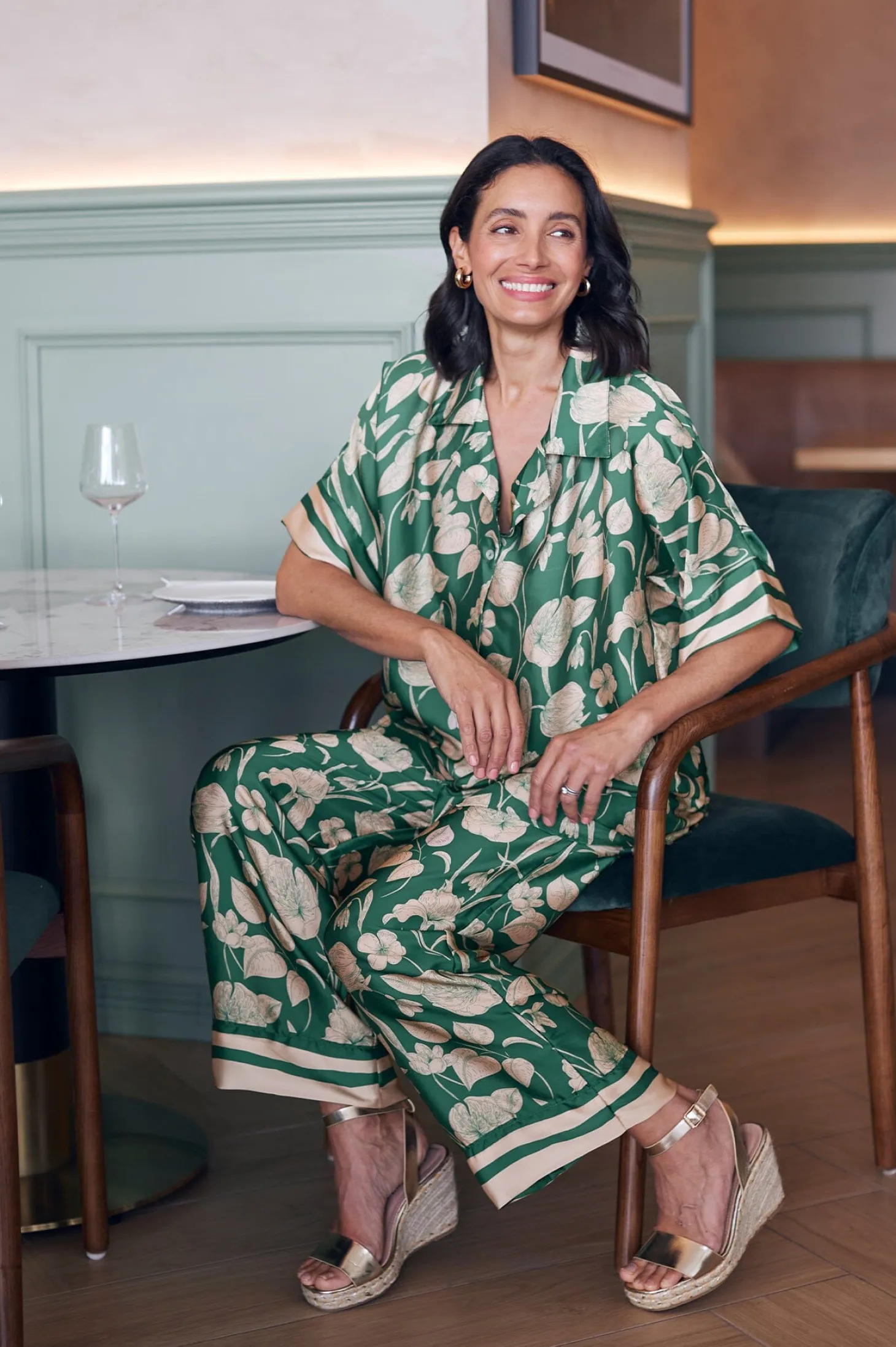 Best Sale Carolina Bridgett Short Sleeve Collared Shirt Emerald