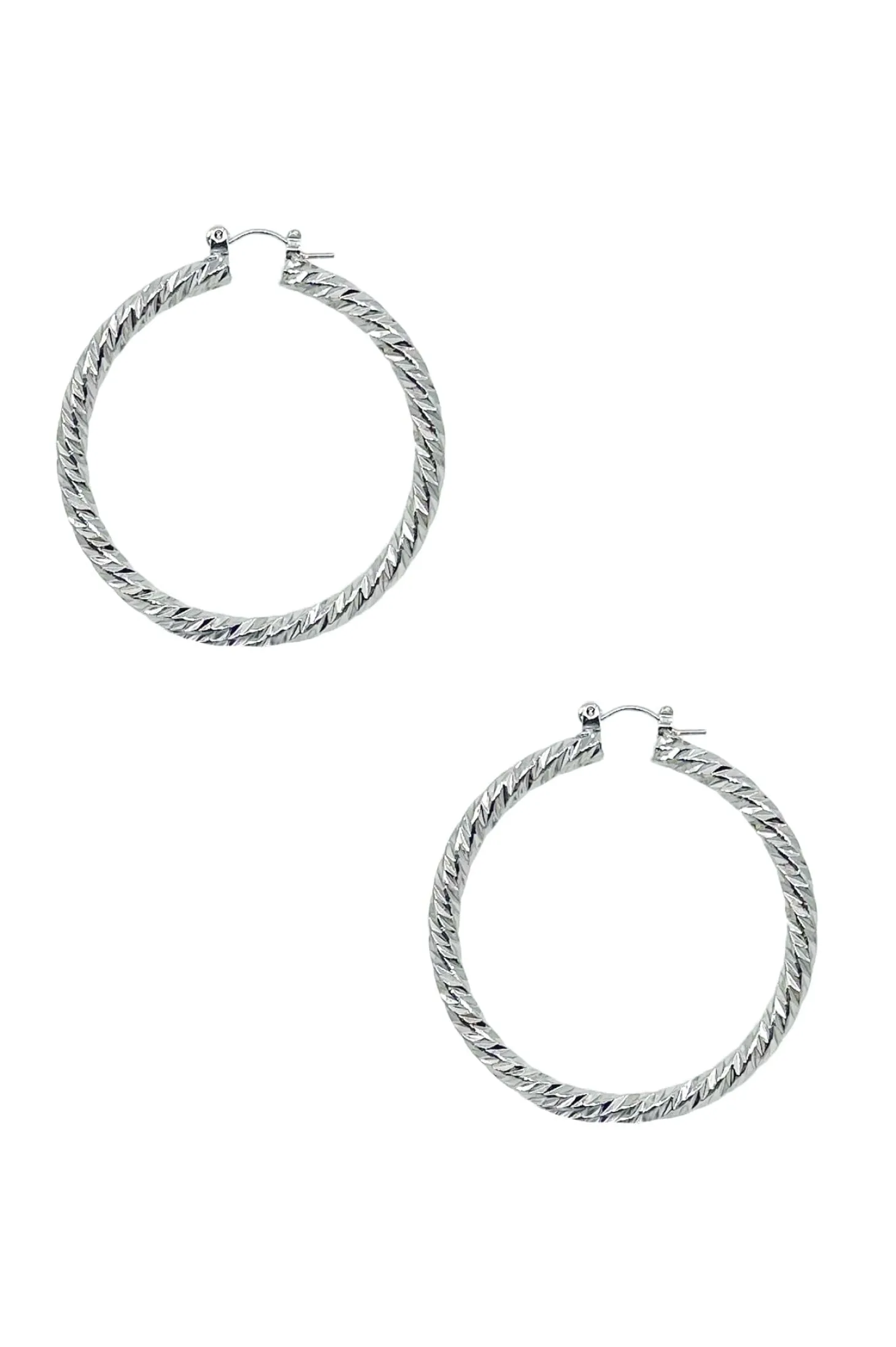 Hot Carolina Brittany Hoop Earrings Silver
