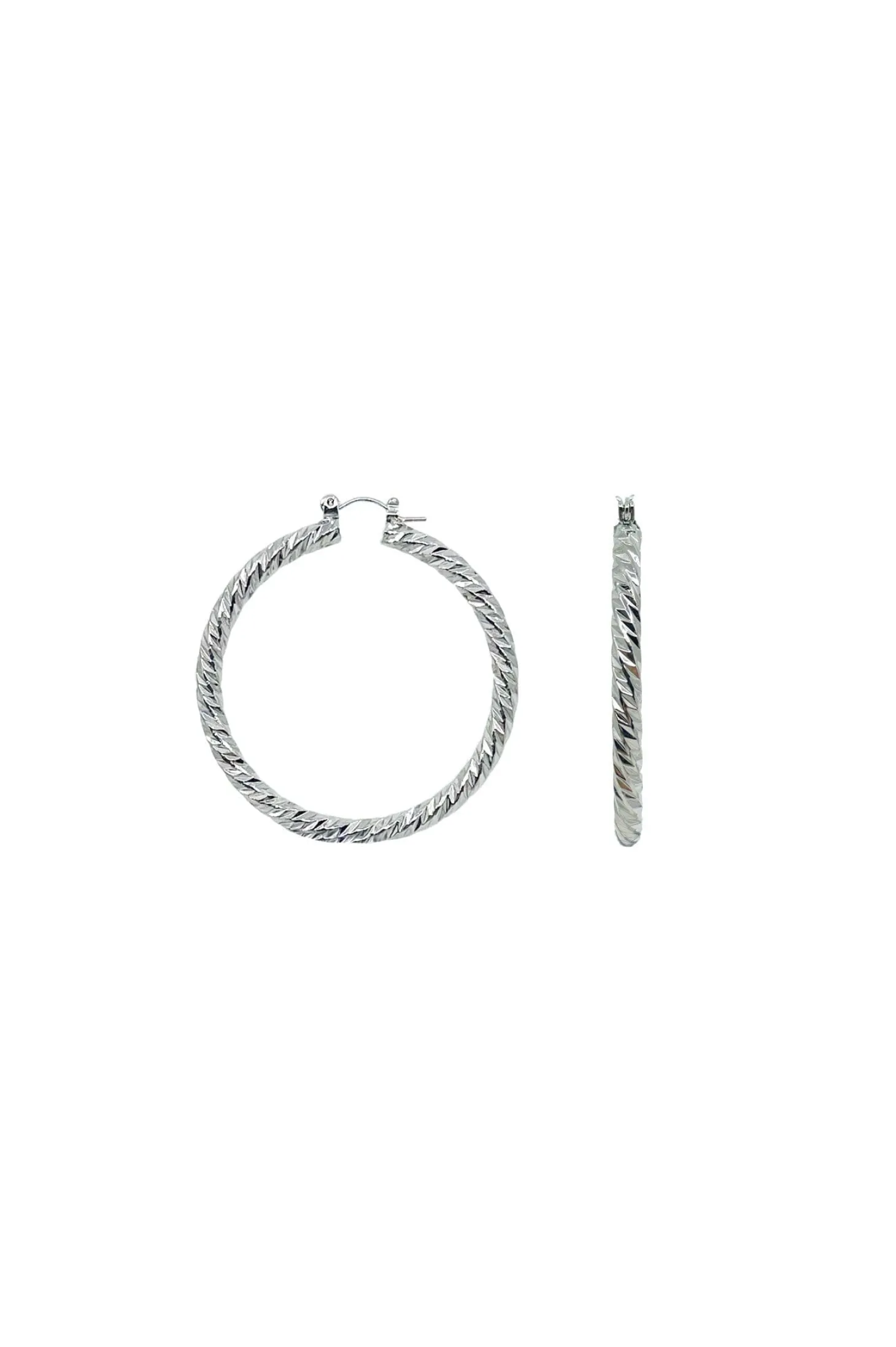 Hot Carolina Brittany Hoop Earrings Silver