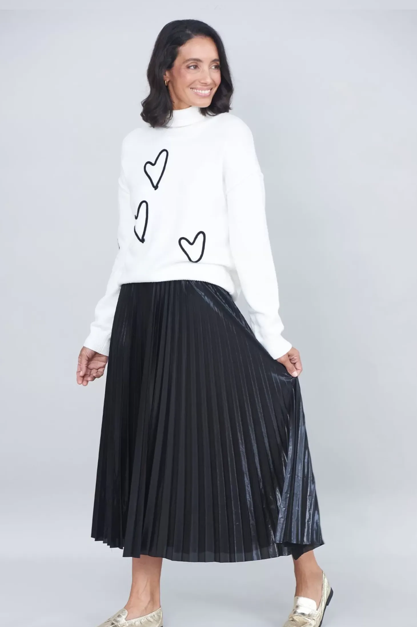 Best Sale Carolina Caitlin Pleated Skirt Black