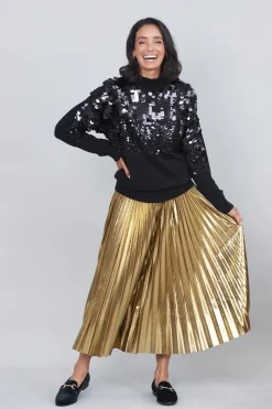 Fashion Carolina Caitlin Pleated Skirt Gold