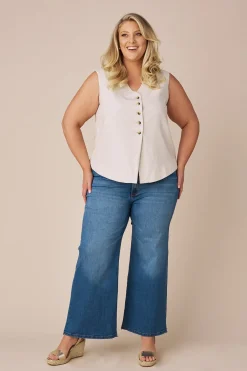 Cheap Carolina Cammy High Rise Wide Leg Denim Jeans