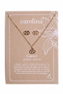 Sale Carolina Cancer Zodiac Necklace & Earring Set