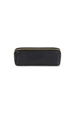 Best Carolina Cara Make Up Bag Black Soft Leather