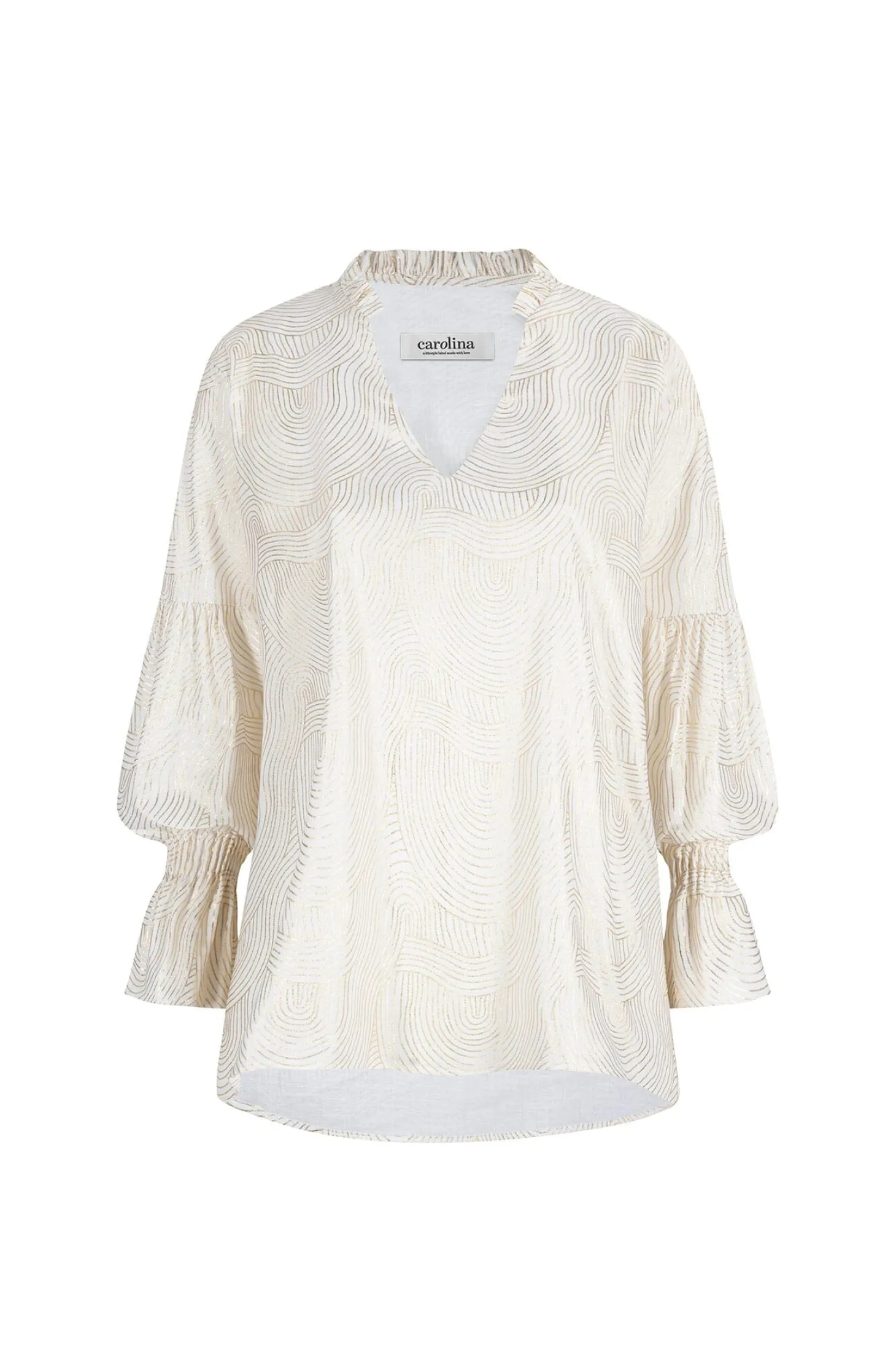 Store Carolina Carmela Top Ivory with Gold