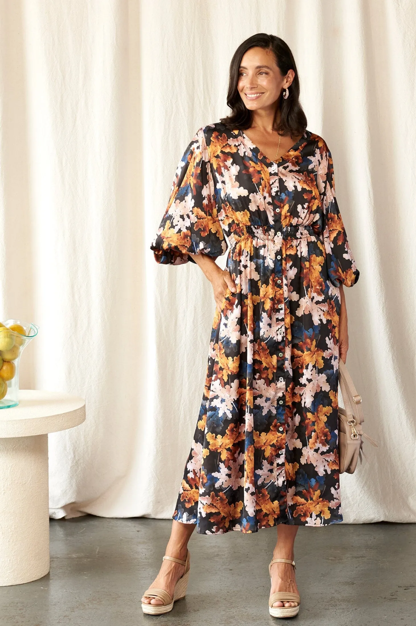 Best Carolina Cassia Leaf Print Dress