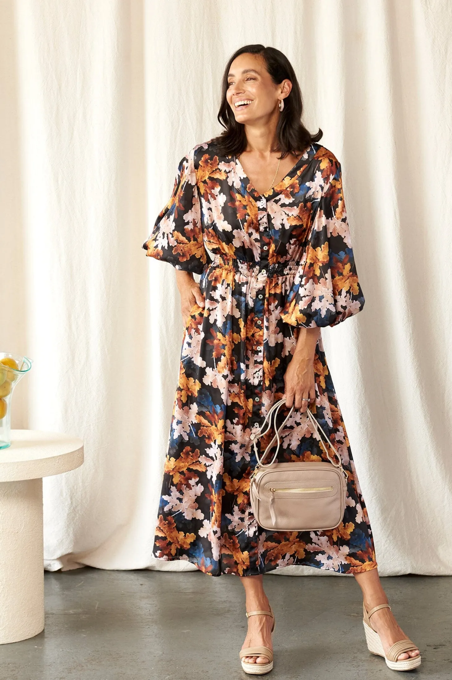 Best Carolina Cassia Leaf Print Dress