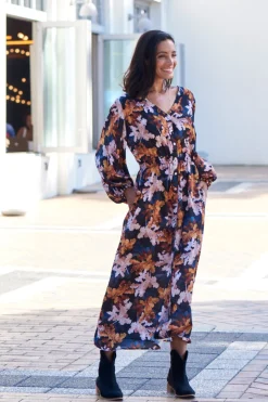 Best Carolina Cassia Leaf Print Dress