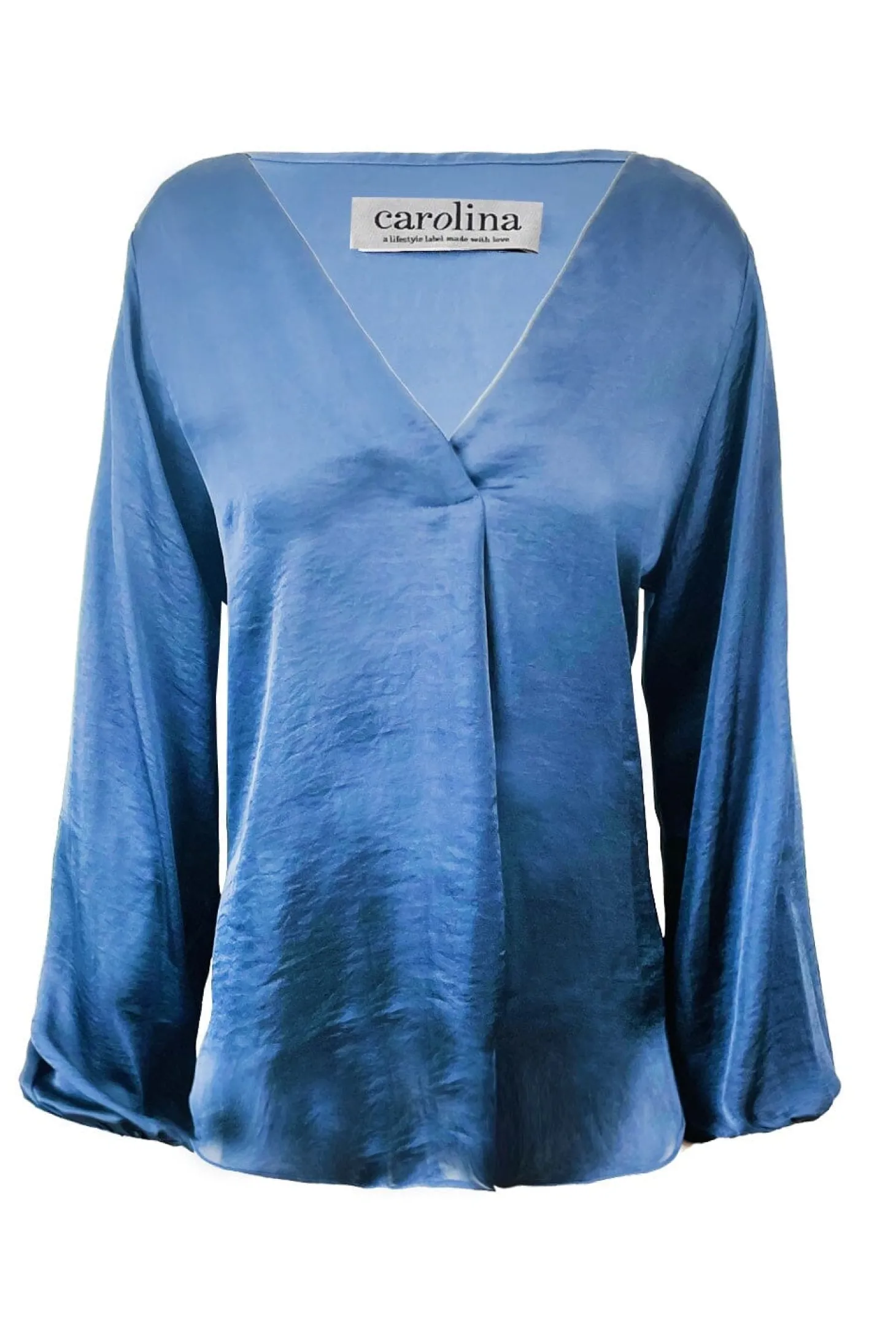 Cheap Carolina Charlotte V-Neck Long Sleeve Top Navy