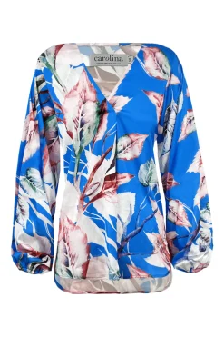 Best Sale Carolina Charlotte V-Neck Long Sleeve Top Nomi Print